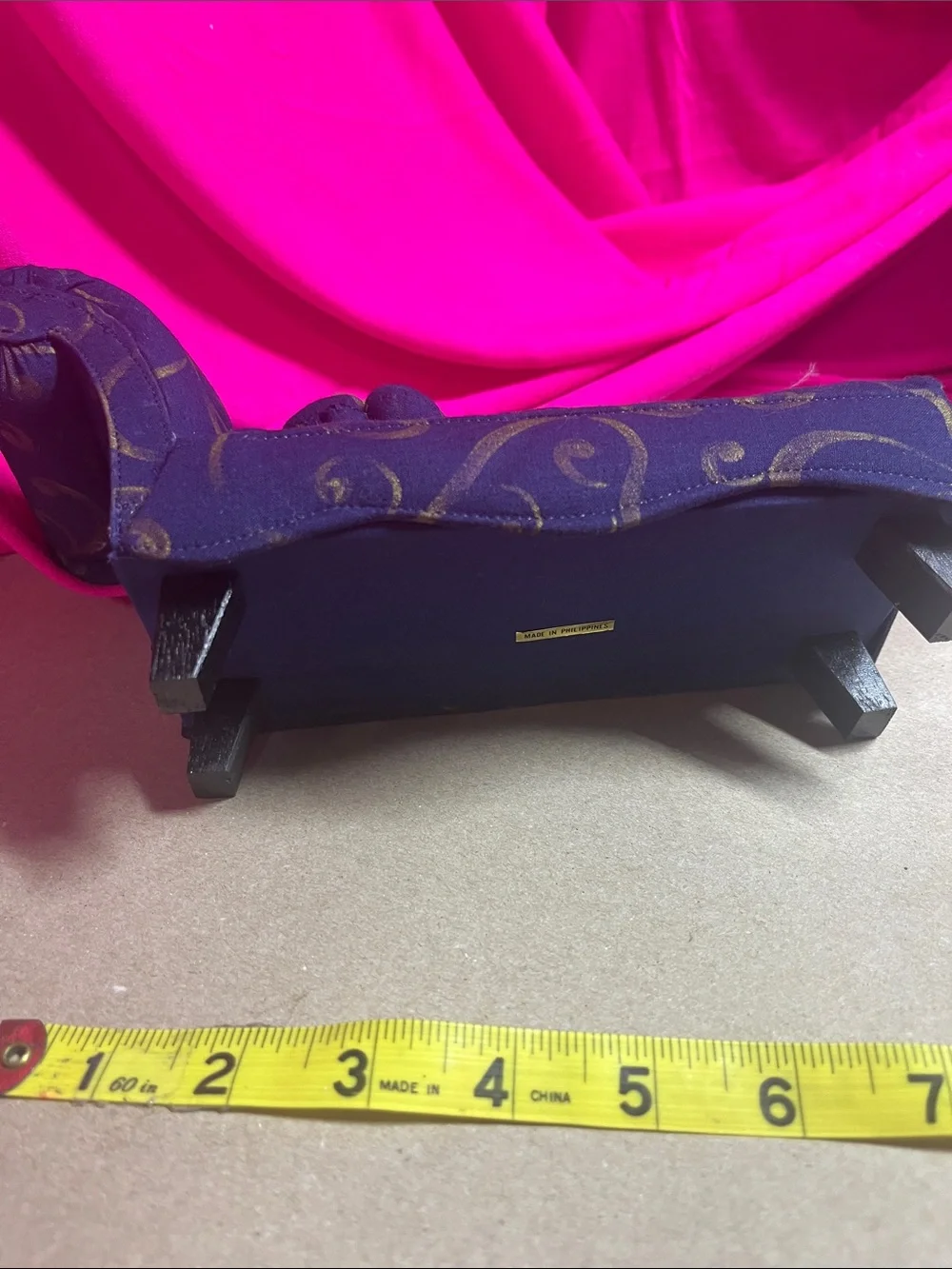 Luxury Purple and Gold Mini Chaise Accent by
